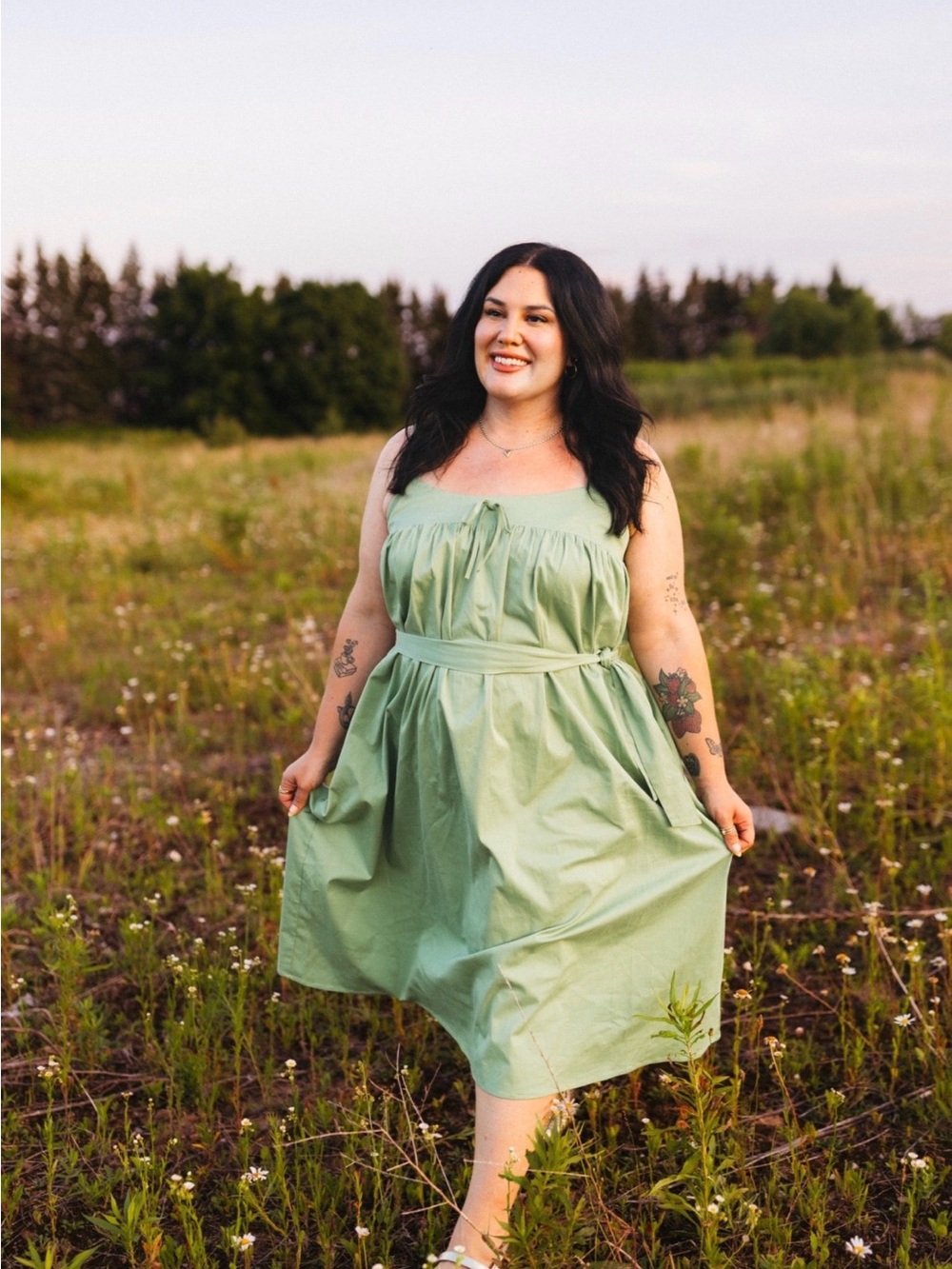 Smash + Tess Zoe Sleeveless Midi Dress in Sage Green